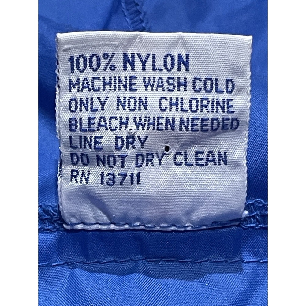 Vtg Volleys Blue Rainbow Nylon Windbreaker Jacket Zip Up Sz XL 23/28" Great Cond - Picture 6 of 6